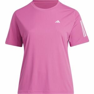 adidas OWN THE RUN TEE Dámske bežecké tričko v plus size, ružová, veľkosť 1x