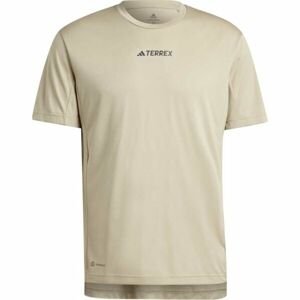 adidas MT TEE Pánske outdoorové tričko, béžová, veľkosť M
