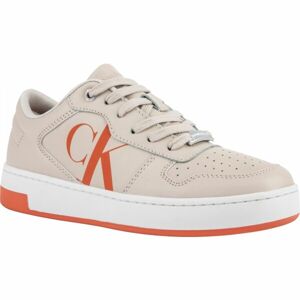 Calvin Klein BASKET CUPSOLE BOLD MONO LTH Dámske nízke tenisky, béžová, veľkosť 40