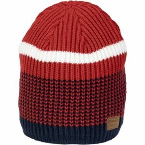Finmark FC2226 Pánska zimná pletená čiapka, červená, veľkosť UNI