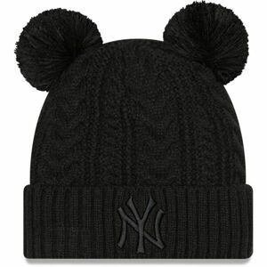 New Era MLB WMNS DOUBLE POM CUFF BEANIE NEW YORK YANKEES Klubová čiapka, čierna, veľkosť UNI