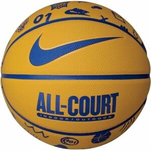 Nike EVERYDAY ALL COURT 8P GRAPHIC DEFLATED Basketbalová lopta, žltá, veľkosť 7