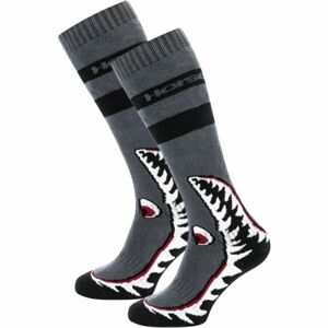 Horsefeathers SHARK SNOW SOCKS Pánske snowboardové ponožky, sivá, veľkosť 44-47