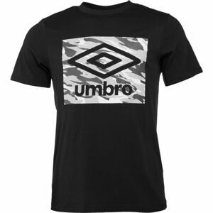 Umbro CAMO BOX LOGO GRAPHIC TEE Pánske tričko, čierna, veľkosť S