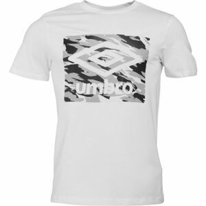 Umbro CAMO BOX LOGO GRAPHIC TEE Pánske tričko, biela, veľkosť XXL