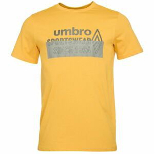 Umbro LINEAR BOX LOGO GRAPHIC TEE Pánske tričko, žltá, veľkosť M