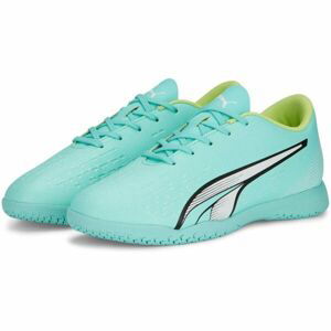 Puma ULTRA PLAY IT JR Detská halová obuv, zelená, veľkosť 37