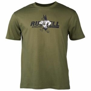 Russell Athletic SHORT M Pánske tričko, khaki, veľkosť