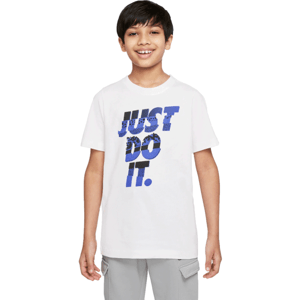 Nike U NSW TEE CORE BRANDMARK 1 Chlapčenské tričko, biela, veľkosť M