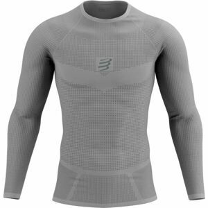 Compressport ON/OFF BASE LAYER LS TOP M Pánske funkčné tričko, sivá, veľkosť S