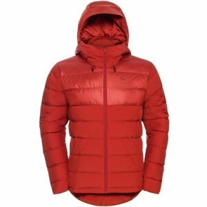 Odlo M SEVERINN-THERMIC HOODED INSULATED JACKET Pánska recyklovaná páperová bunda, červená, veľkosť XL