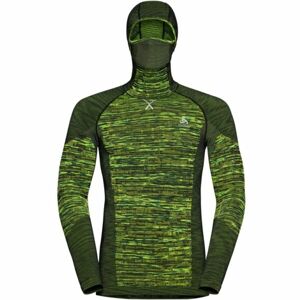 Odlo BL TOP WITH FACEMASK L/S BLACKCOMB ECO Pánske tričko s integrovanou kuklou, zelená, veľkosť L