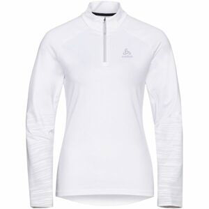 Odlo MID LAYER 1/2 ZIP SESVENNAGRAPHIC Dámska stredná vrstva, biela, veľkosť XS