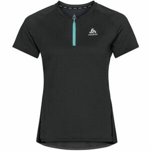 Odlo W AXALP TRAIL T-SHIRT CREW NECK S/S 1/2 ZIP Dámske tričko, čierna, veľkosť M