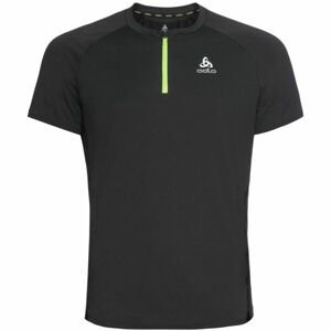 Odlo AXALP TRAIL T-SHIRT CREW NECK S/S 1/2 ZIP Pánske tričko, čierna, veľkosť M