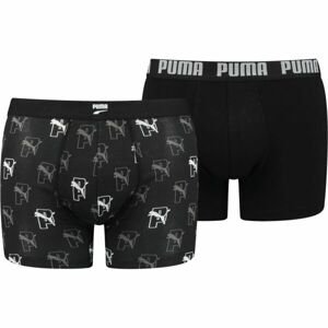 Puma MEN AOP BOXER 2P Pánske boxerky, čierna, veľkosť M