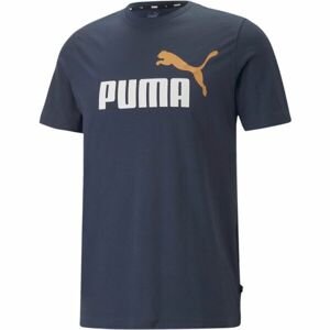 Puma ESS + 2 COL LOGO TEE Pánske tričko, modrá, veľkosť XL