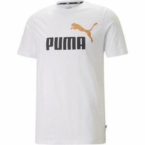 Puma ESS + 2 COL LOGO TEE Pánske tričko, biela, veľkosť XXL