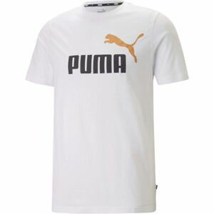 Puma ESS + 2 COL LOGO TEE Pánske tričko, biela, veľkosť L