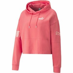 Puma POWER COLORBLOCK SUMMER HOODIE Dámska mikina, lososová, veľkosť L