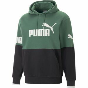 Puma POWER COLORBLOCK HOODIE Dámska mikina, zelená, veľkosť L