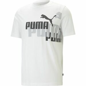 Puma ESS+LOGO POWER TEE Pánske tričko, biela, veľkosť XXL