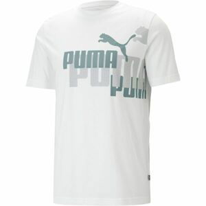 Puma ESS+LOGO POWER TEE Pánske tričko, biela, veľkosť