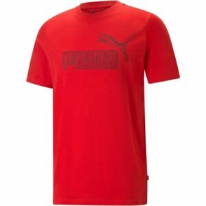 Puma POWER LOGO TEE Pánske tričko, červená, veľkosť XXL