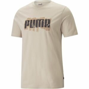 Puma GRAPHICS PUMA WORDING TEE Pánske tričko, béžová, veľkosť L