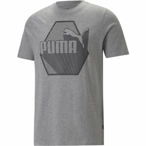 Puma GRAPHICS RUDAGON TEE Pánske tričko, sivá, veľkosť XL