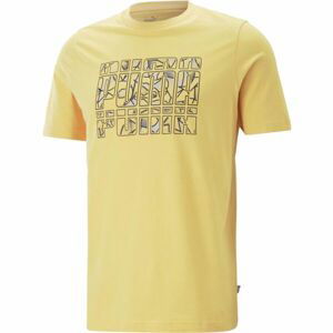 Puma GRAPHICS SUMMER TEE Pánske tričko, žltá, veľkosť M