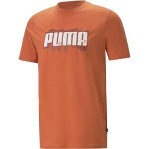 Puma GRAPHICS PUMA WORDING TEE Pánske tričko, oranžová, veľkosť XL