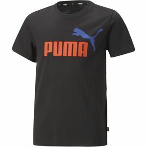 Puma ESS + 2 COL LOGO TEE Chlapčenské tričko, čierna, veľkosť 128