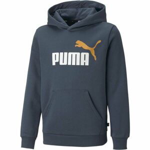 Puma ESS + 2 COL BIG LOGO HOODIE FL B Chlapčenská mikina, tmavo modrá, veľkosť 116