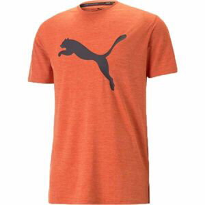 Puma TRAIN FAV HEATHER CAT TEE Pánske športové tričko, oranžová, veľkosť L