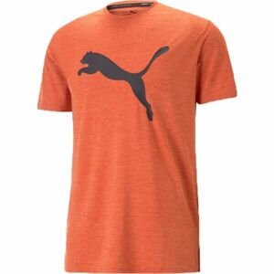 Puma TRAIN FAV HEATHER CAT TEE Pánske športové tričko, oranžová, veľkosť S