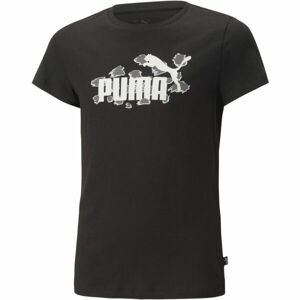 Puma ESS+ANIMAL TEE G Dievčenské tričko, čierna, veľkosť 164