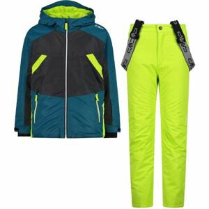 CMP KID SET JACKET AND PANT Chlapčenský lyžiarsky komplet, reflexný neón, veľkosť 152