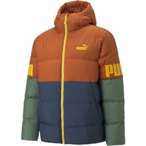 Puma POWER HOODED DOWN PUFFER Pánska páperová bunda, zelená, veľkosť L