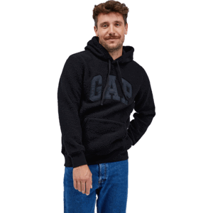 GAP V-GAP SHERPA PO HOOD Pánska mikina, čierna, veľkosť M