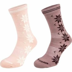 KARI TRAA VINST WOOL SOCK 2PK Dámske vlnené ponožky, ružová, veľkosť 39-41