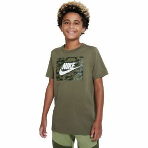 Nike NSW TEE CAMO FUTURA Chlapčenské tričko, khaki, veľkosť XL