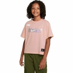 Nike NSW TEE BOXY ICON CLASH Dievčenské tričko, ružová, veľkosť L