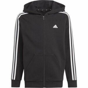 adidas 3S FL FZ HOOD Detská mikina, čierna, veľkosť 128