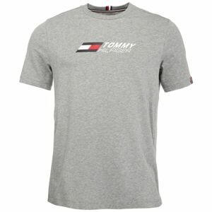 Tommy Hilfiger ESSENTIALS BIG LOGO S/S TEE Pánske tričko, sivá, veľkosť S