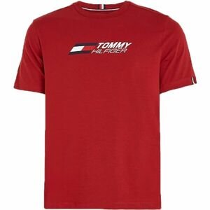Tommy Hilfiger ESSENTIALS BIG LOGO S/S TEE Pánske tričko, červená, veľkosť M