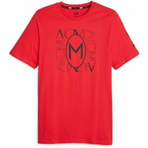 Puma ACM FTBLCORE GRAPHIC TEE Pánske tričko, červená, veľkosť M