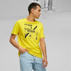 Puma BVB FTBLCORE GRAPHIC TEE Pánske tričko, žltá, veľkosť L