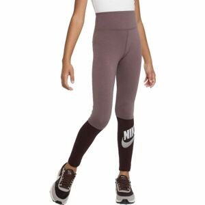 Nike NSW FAVORITES HW LEGGING DNC Dievčenské legíny, hnedá, veľkosť XL