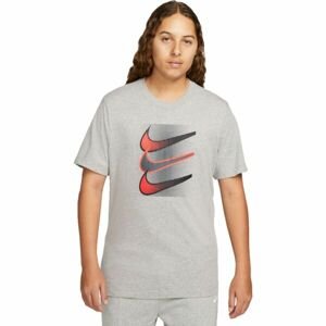 Nike NSW TEE 12MO SWOOSH Pánske tričko, sivá, veľkosť 2XL